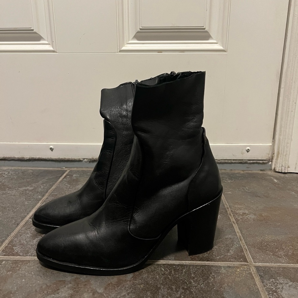 Topshop Black Heeled Boots